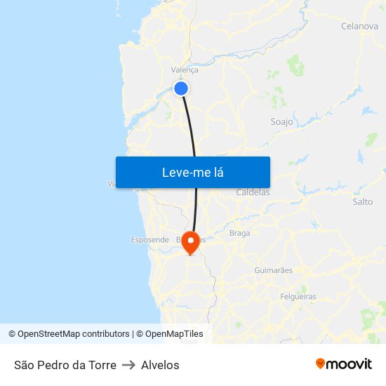 São Pedro da Torre to Alvelos map