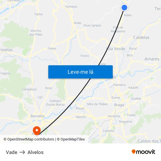 Vade to Alvelos map