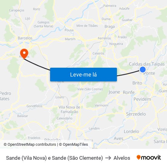 Sande (Vila Nova) e Sande (São Clemente) to Alvelos map