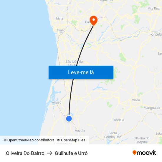 Oliveira Do Bairro to Guilhufe e Urrô map