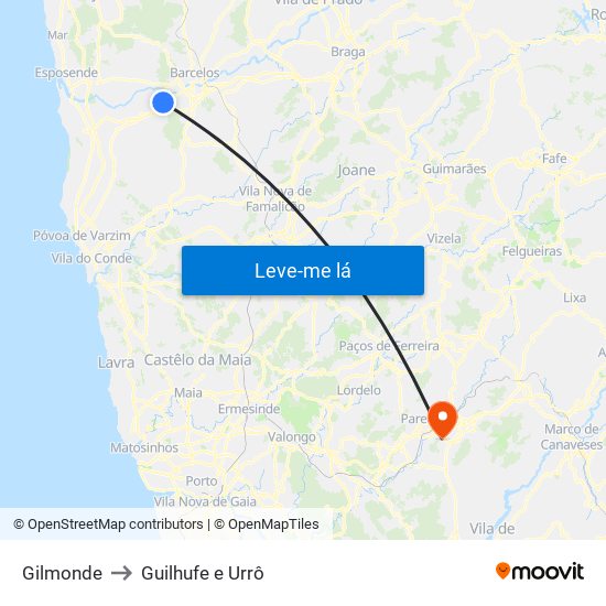 Gilmonde to Guilhufe e Urrô map