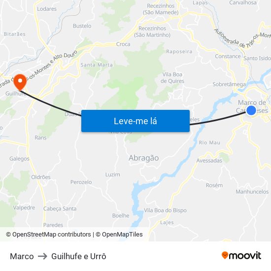 Marco to Guilhufe e Urrô map