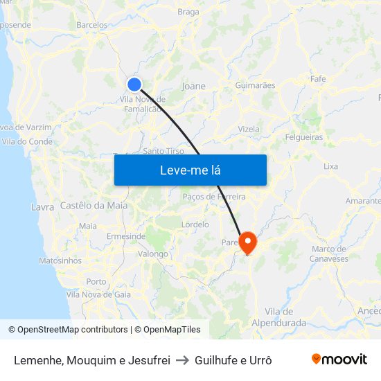 Lemenhe, Mouquim e Jesufrei to Guilhufe e Urrô map