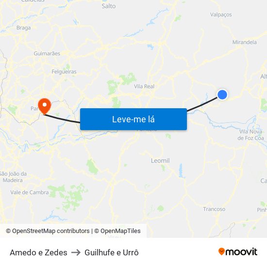 Amedo e Zedes to Guilhufe e Urrô map