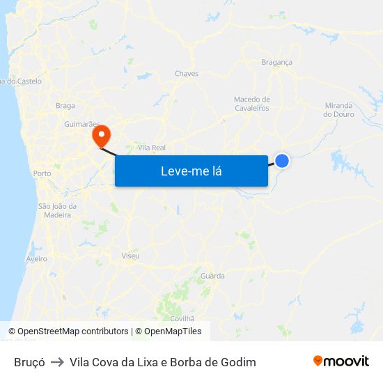 Bruçó to Vila Cova da Lixa e Borba de Godim map