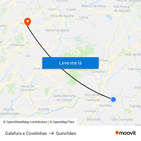 Galafura e Covelinhas to Quinchães map