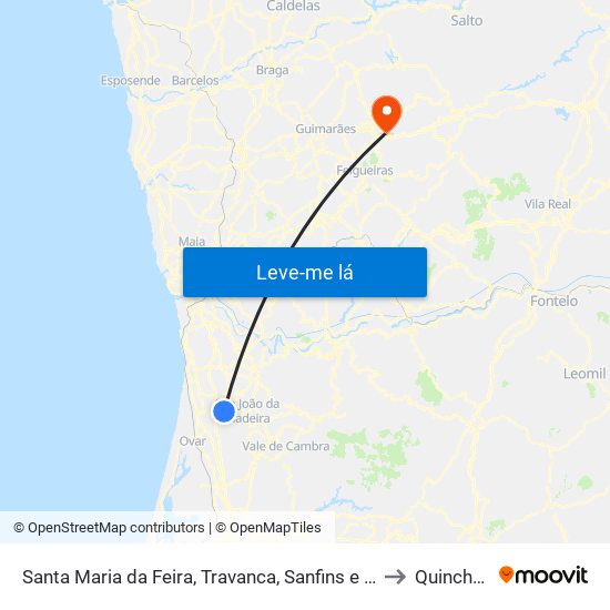 Santa Maria da Feira, Travanca, Sanfins e Espargo to Quinchães map