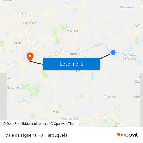 Vale da Figueira to Tarouquela map