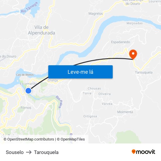 Souselo to Tarouquela map