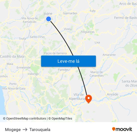 Mogege to Tarouquela map