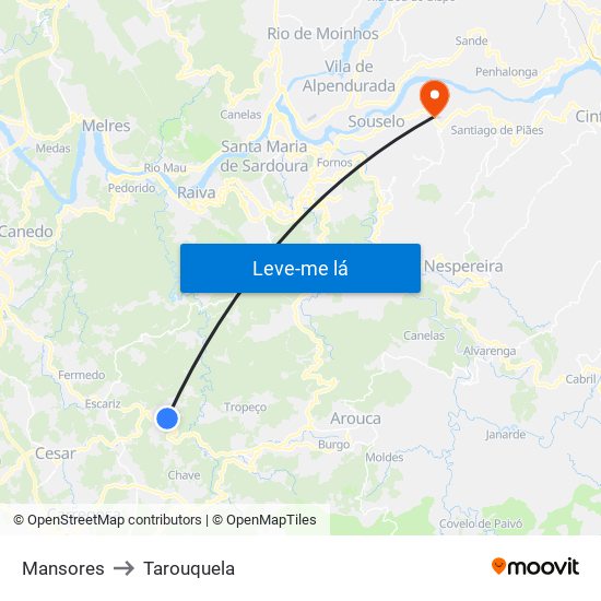 Mansores to Tarouquela map