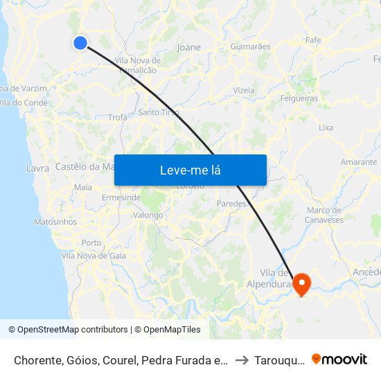 Chorente, Góios, Courel, Pedra Furada e Gueral to Tarouquela map