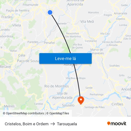 Cristelos, Boim e Ordem to Tarouquela map