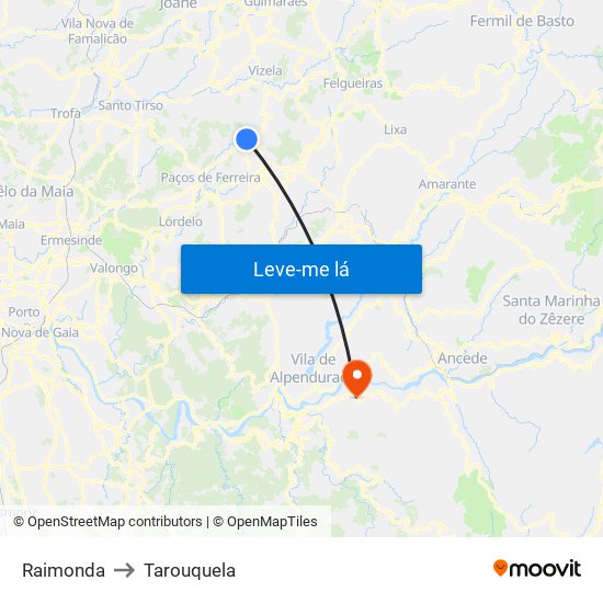 Raimonda to Tarouquela map