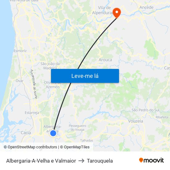 Albergaria-A-Velha e Valmaior to Tarouquela map