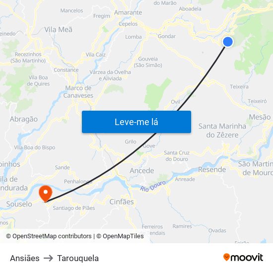 Ansiāes to Tarouquela map