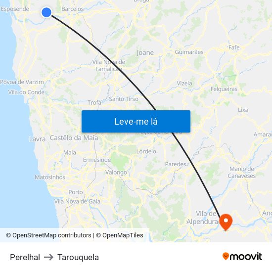 Perelhal to Tarouquela map