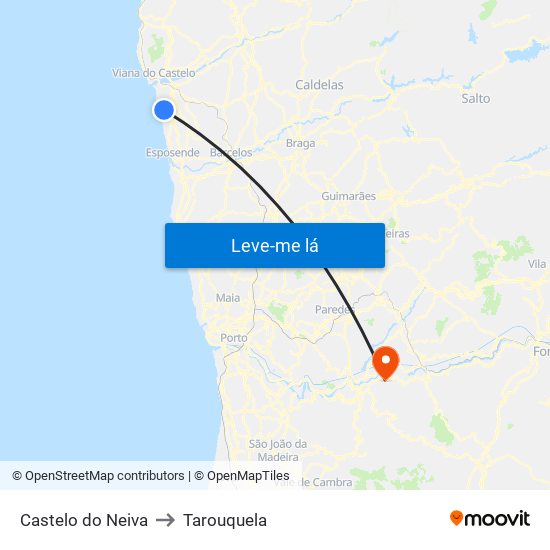 Castelo do Neiva to Tarouquela map