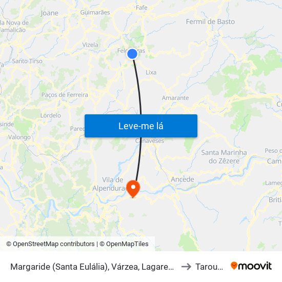 Margaride (Santa Eulália), Várzea, Lagares, Varziela e Moure to Tarouquela map