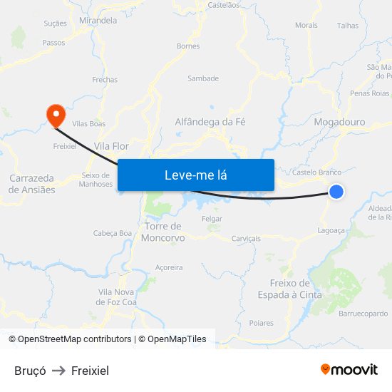 Bruçó to Freixiel map