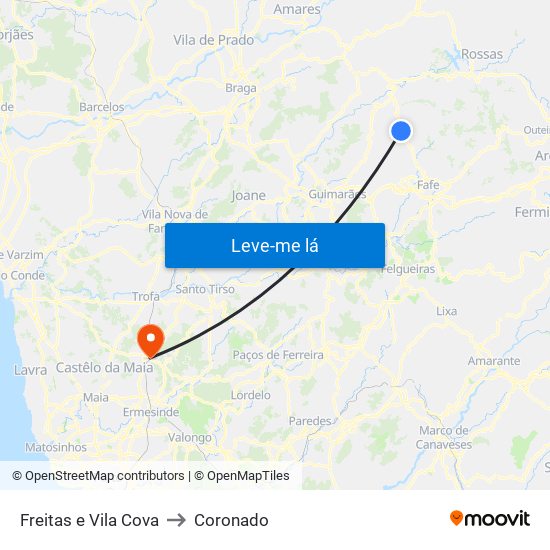 Freitas e Vila Cova to Coronado map