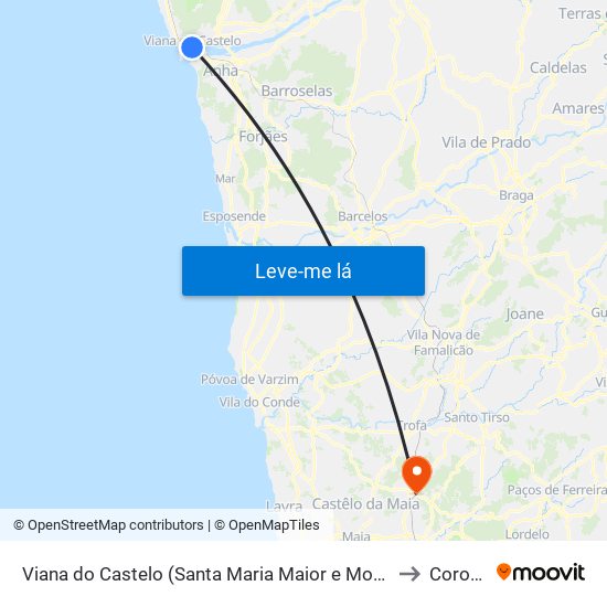 Viana do Castelo (Santa Maria Maior e Monserrate) e Meadela to Coronado map