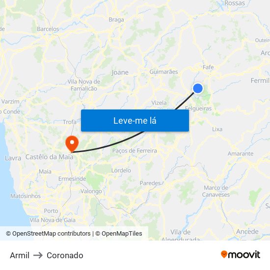 Armil to Coronado map