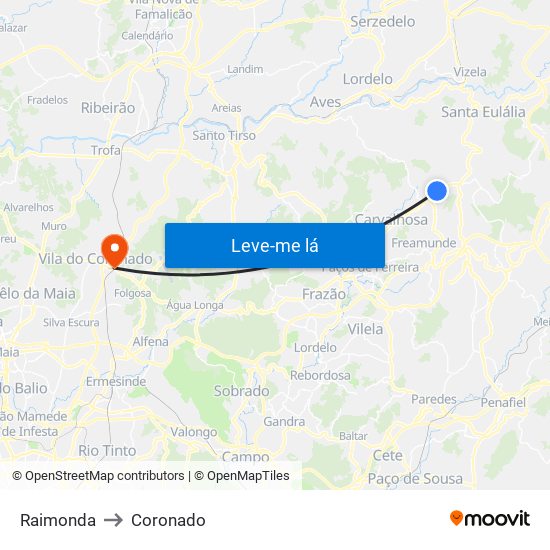 Raimonda to Coronado map
