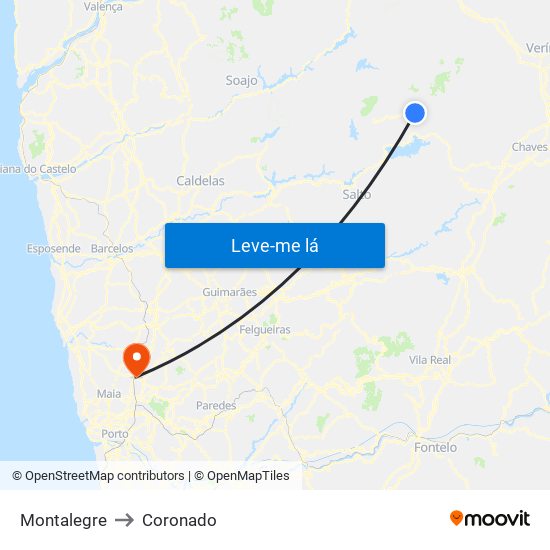 Montalegre to Coronado map