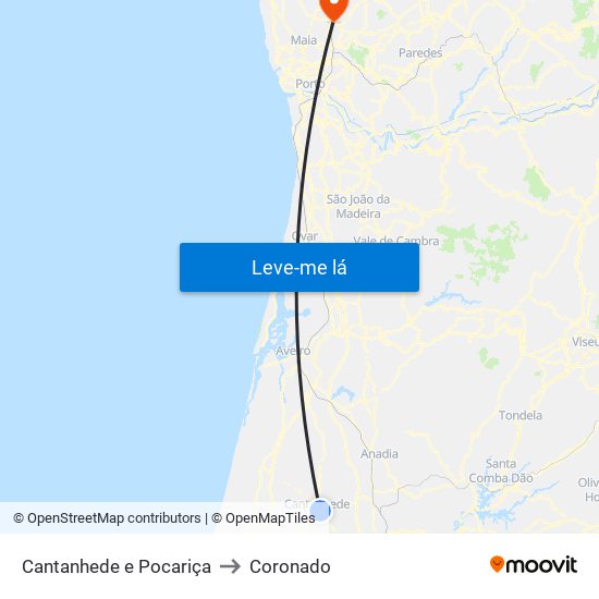 Cantanhede e Pocariça to Coronado map