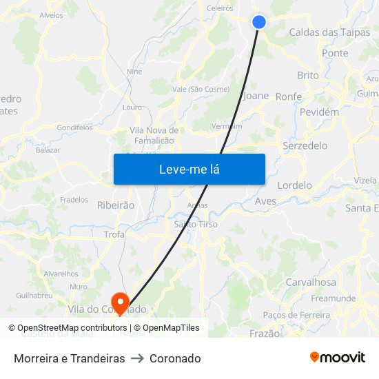 Morreira e Trandeiras to Coronado map