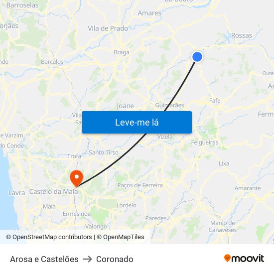 Arosa e Castelões to Coronado map