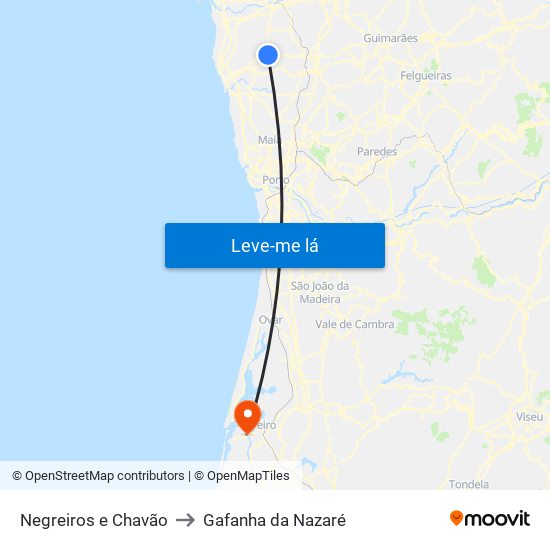 Negreiros e Chavão to Gafanha da Nazaré map