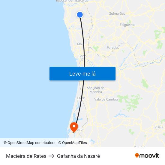 Macieira de Rates to Gafanha da Nazaré map