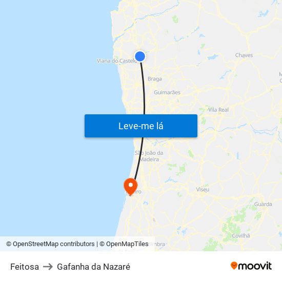 Feitosa to Gafanha da Nazaré map
