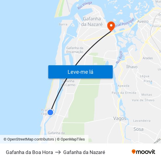 Gafanha da Boa Hora to Gafanha da Nazaré map