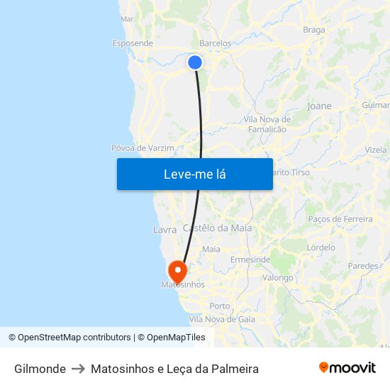 Gilmonde to Matosinhos e Leça da Palmeira map