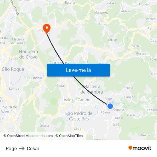 Roge to Cesar map