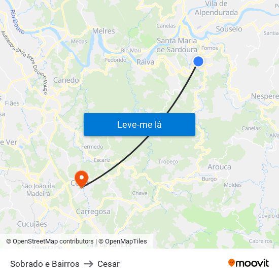 Sobrado e Bairros to Cesar map