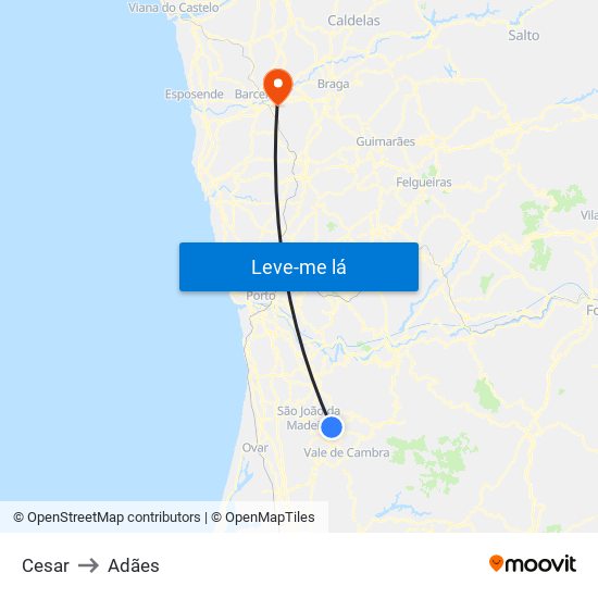Cesar to Adães map
