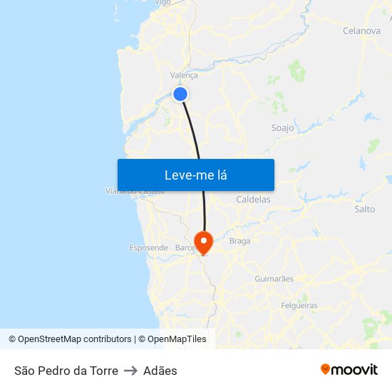 São Pedro da Torre to Adães map