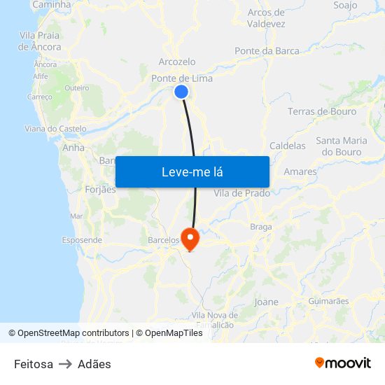 Feitosa to Adães map