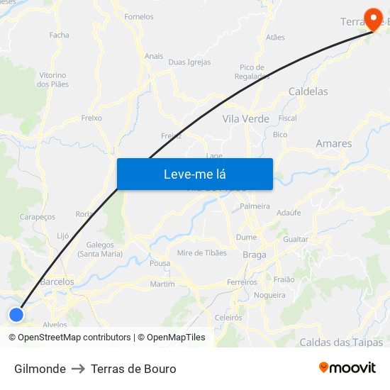 Gilmonde to Terras de Bouro map
