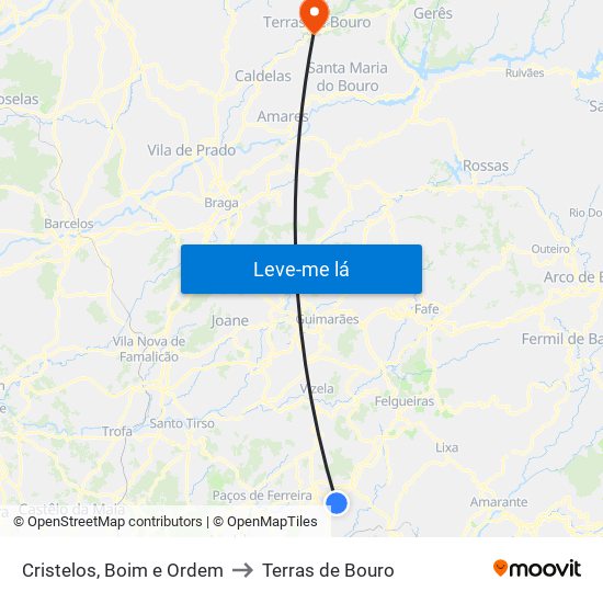 Cristelos, Boim e Ordem to Terras de Bouro map