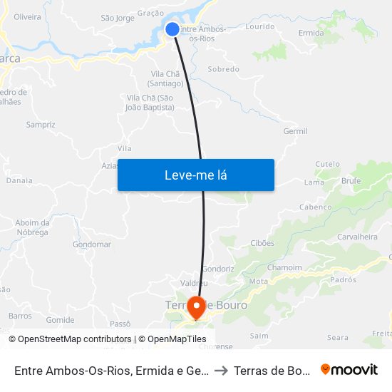 Entre Ambos-Os-Rios, Ermida e Germil to Terras de Bouro map