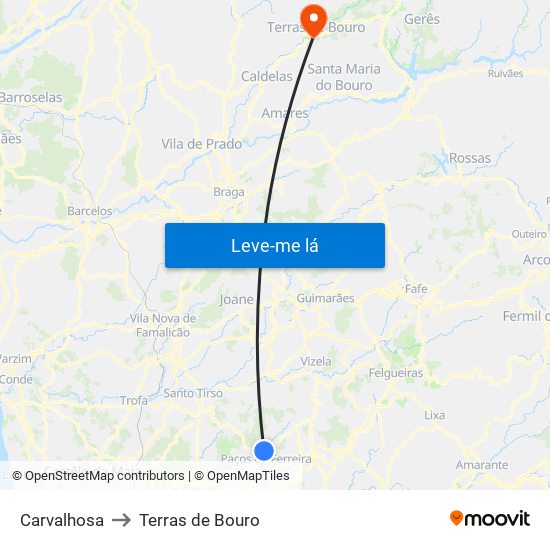 Carvalhosa to Terras de Bouro map