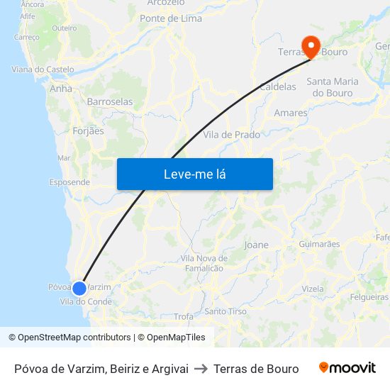 Póvoa de Varzim, Beiriz e Argivai to Terras de Bouro map