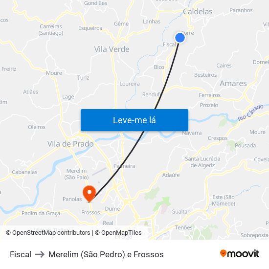 Fiscal to Merelim (São Pedro) e Frossos map