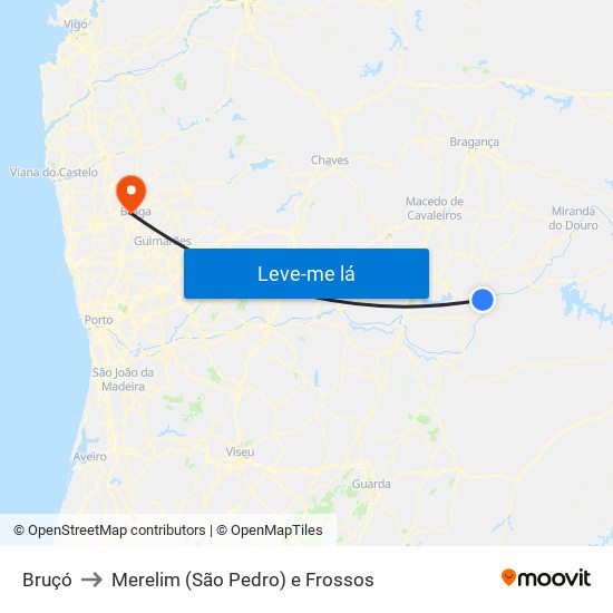 Bruçó to Merelim (São Pedro) e Frossos map