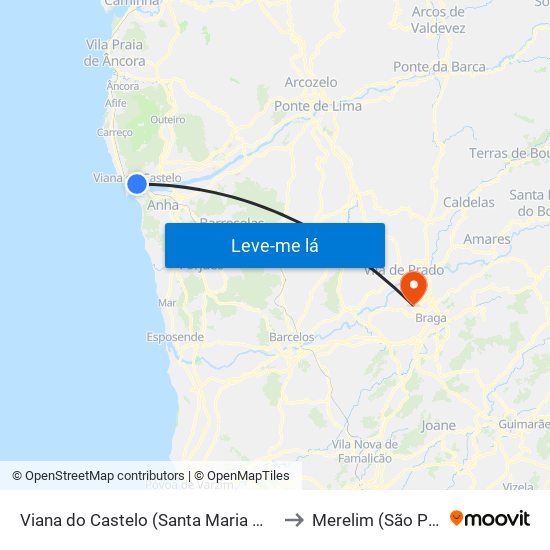 Viana do Castelo (Santa Maria Maior e Monserrate) e Meadela to Merelim (São Pedro) e Frossos map